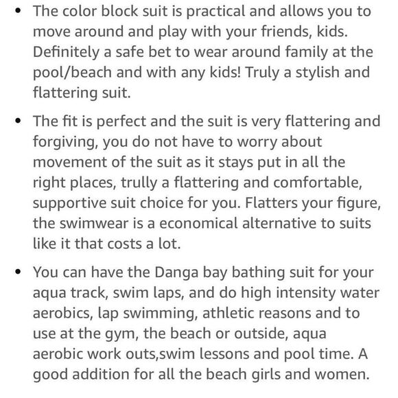 NWT DANGA BAY One Piece Women’s Swimsuit Size L 12-14 Color Block Slimming Teens - Picture 9 of 12